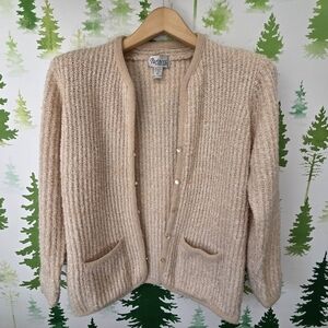 Women's Beige Button Up Cardigan